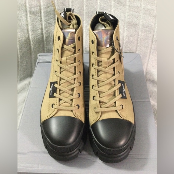 Palladium Women’s Revolt HI TX Platform Canvas Olive Boots - Picture 2 of 15